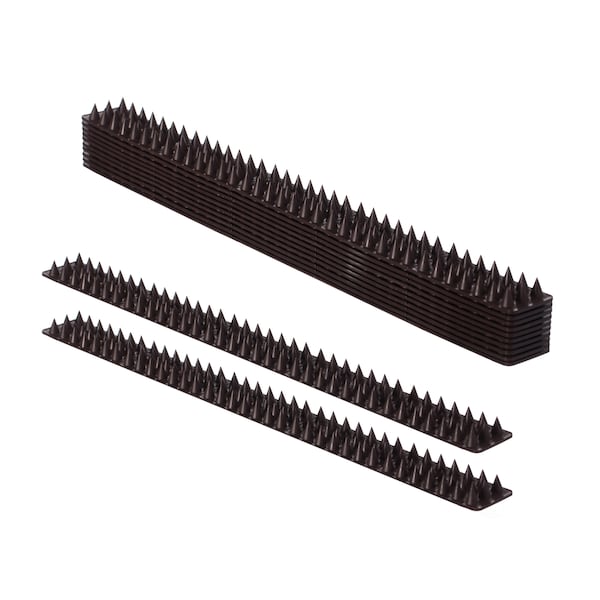 Gardenised Outdoor Plastic Repellent Wall Defender Fence Spikes for Birds, 10 Pack Brown QI004402 - main